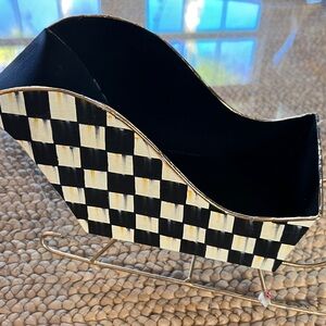 MacKenzie-Childs Courtly Check® Medium Tin Christmas Sleigh Rare Collectible